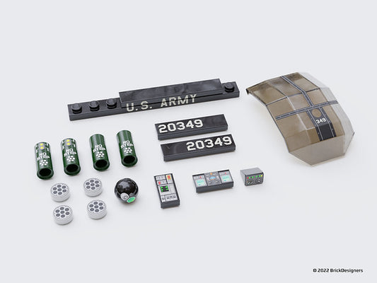 Brick Designers | Light helicopter- Printed Parts