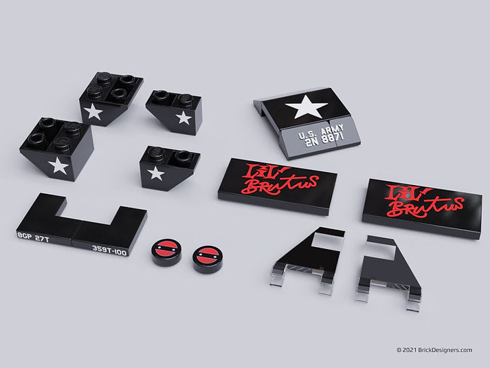 Brick Designers| Nam Era Armoured Jeep - Printed Parts