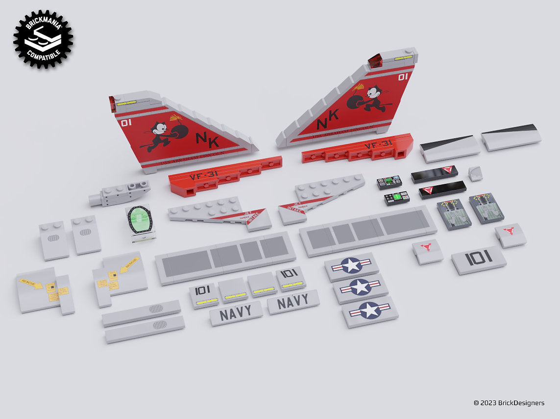 Brick Designers |Printed Parts Pack - F14 Supersonic Air Superiority Interceptor Parts Pack