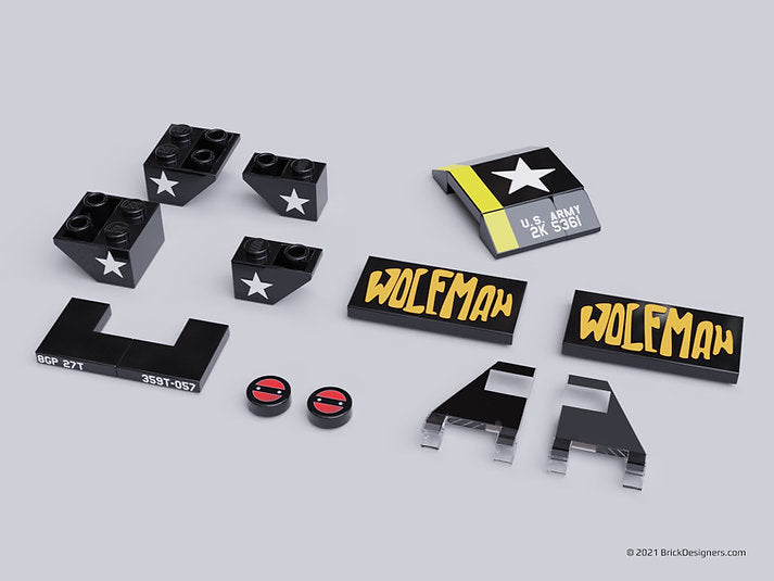 Brick Designers| Nam Era Armoured Jeep - Printed Parts