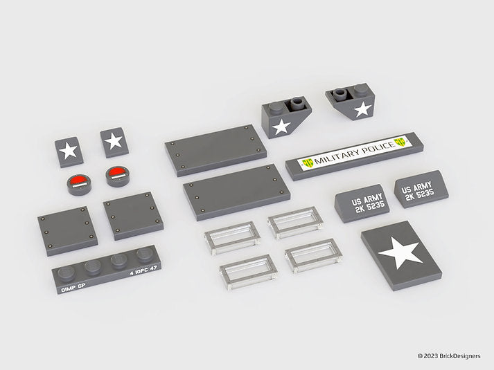Brick Designers| Nam Era Armoured Jeep - Printed Parts
