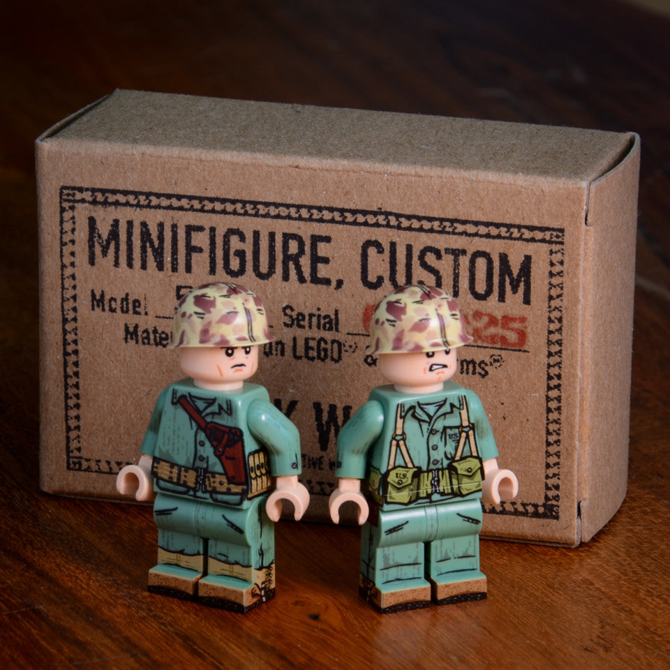 BrickWarp| WWII US MARINE PAIR - THOMPSON & BAR