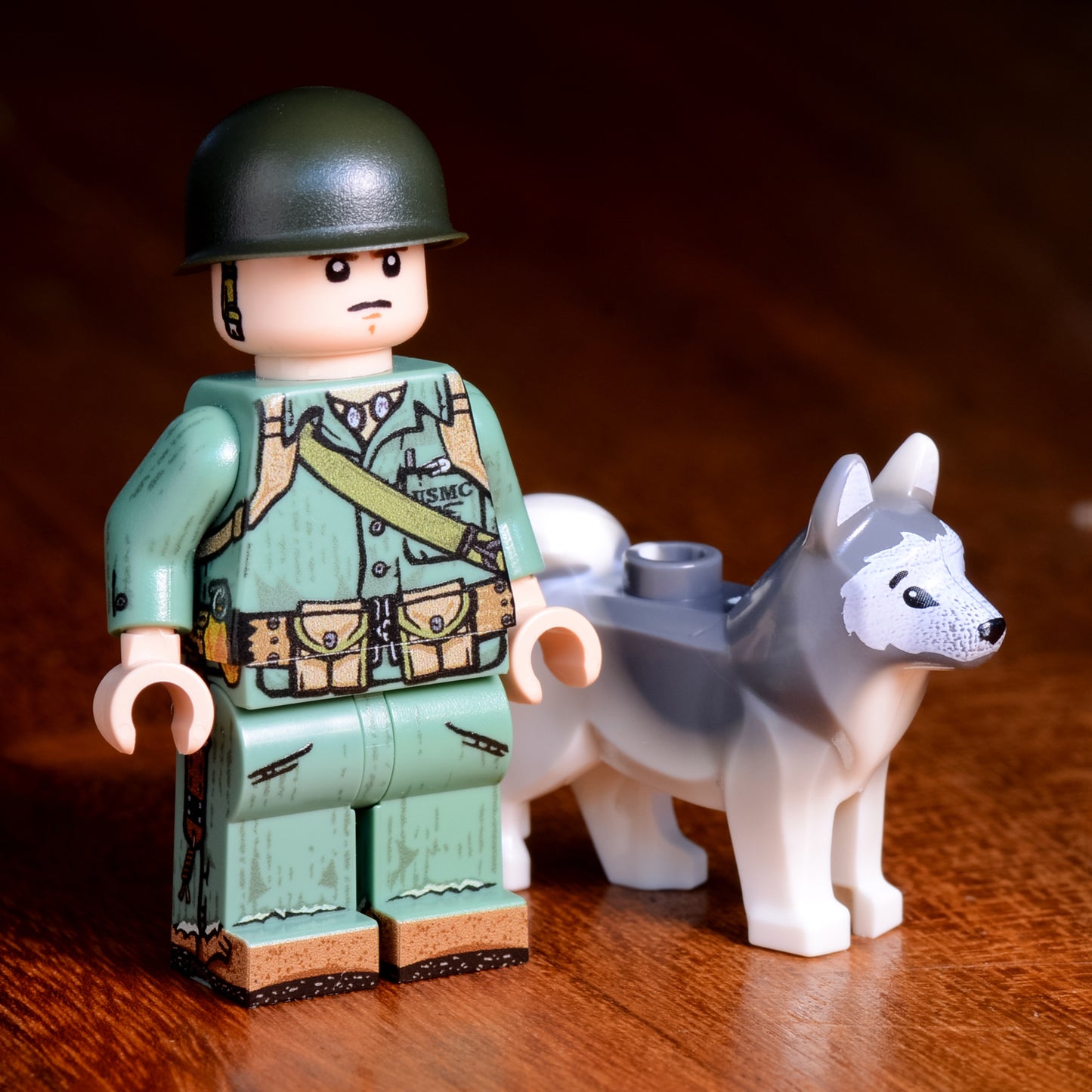 BrickWarp| WWII US Marine Dog Handler with dog