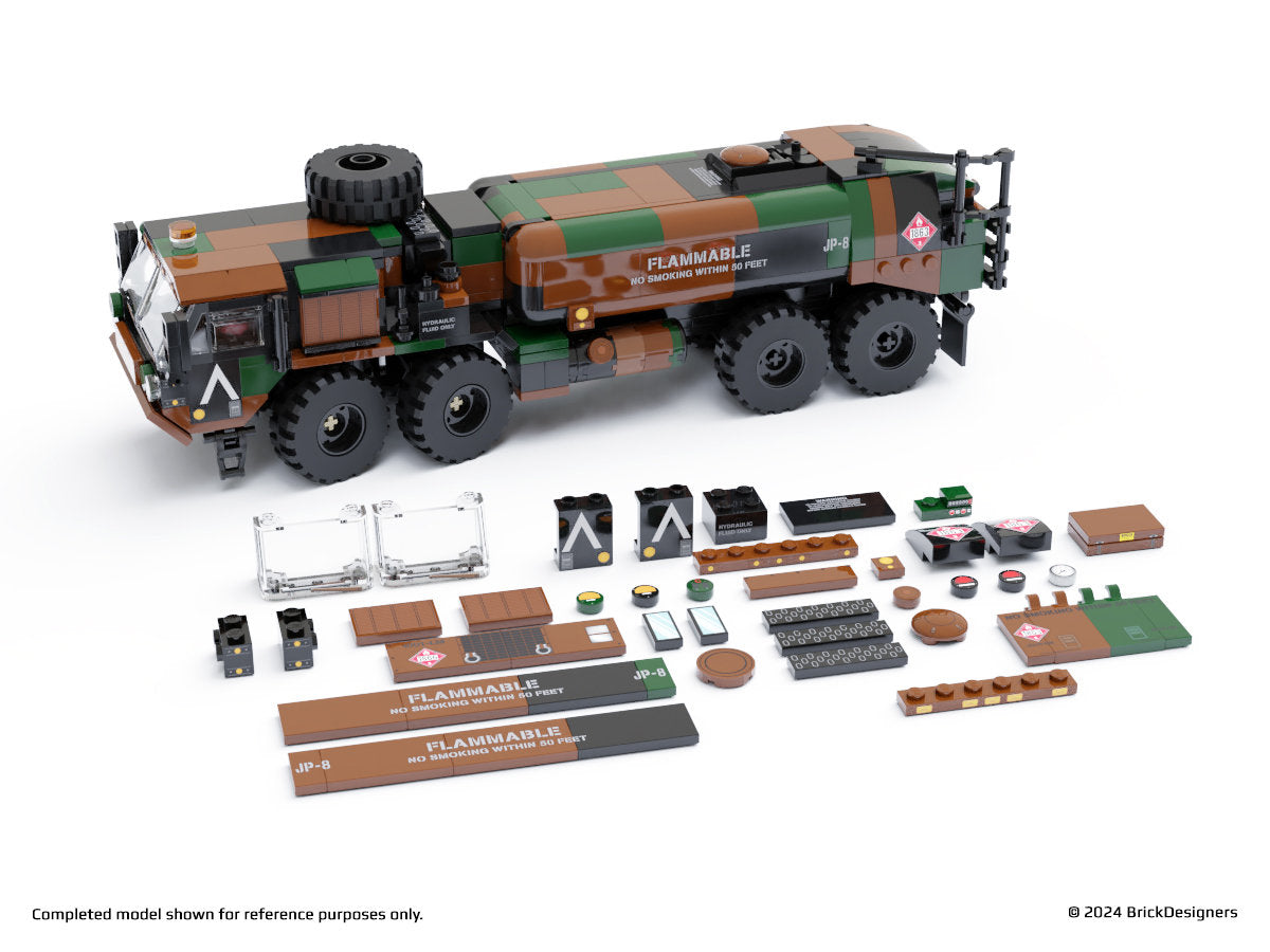 Brick Designers| Printed Parts Pack - 8x8 Fuel Truck Woodland