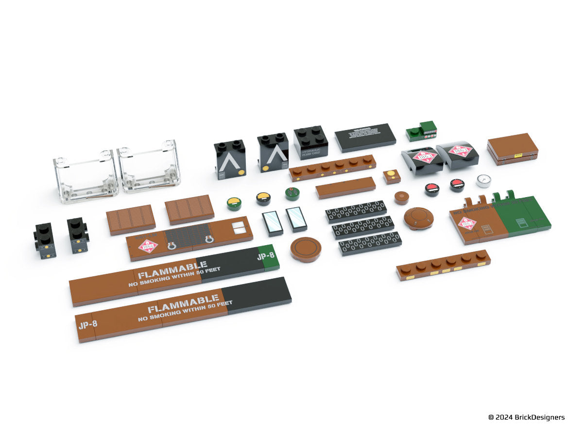 Brick Designers| Printed Parts Pack - 8x8 Fuel Truck Woodland