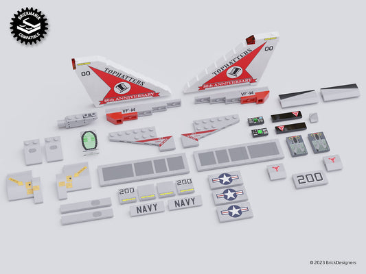 Brick Designers |Printed Parts Pack - F14 Supersonic Air Superiority Interceptor Parts Pack