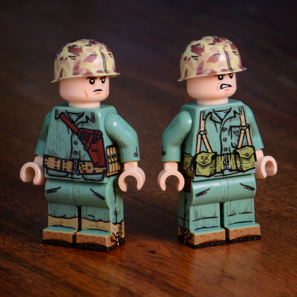 BrickWarp| WWII US MARINE PAIR - THOMPSON & BAR