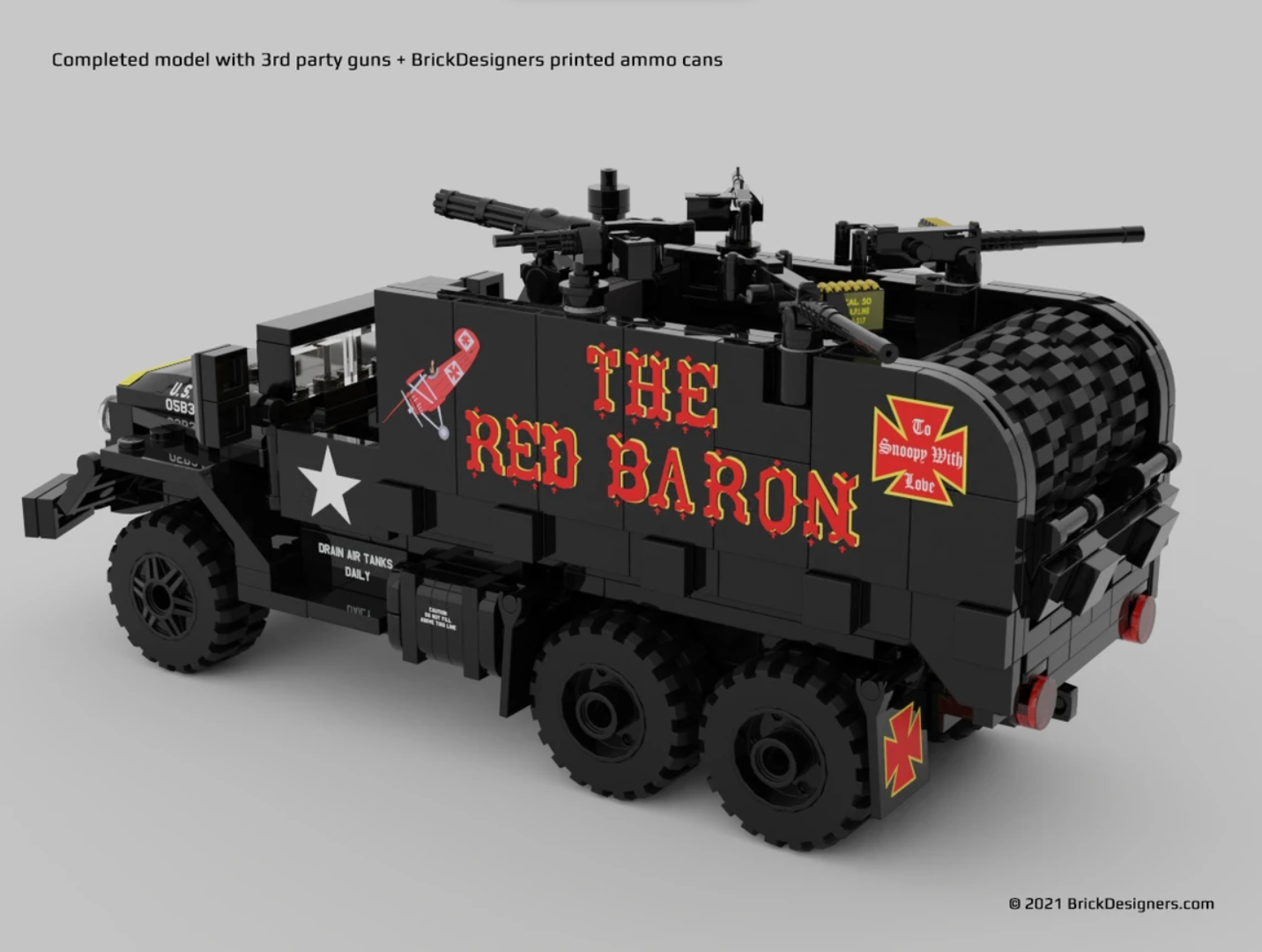 Brick Designers| Vietnam era Gun Truck -Printed Parts